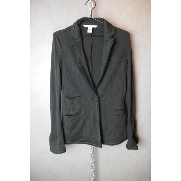 Diane Von Furstenberg Jackets & Blazers - DIANE‎ VON FURSTENBERG DVF Knit Blazer Jacket Charcoal Grey Wool Size 12